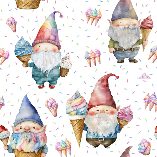 seamless repeat pattern- gnomes and icecream- exclusive pattern