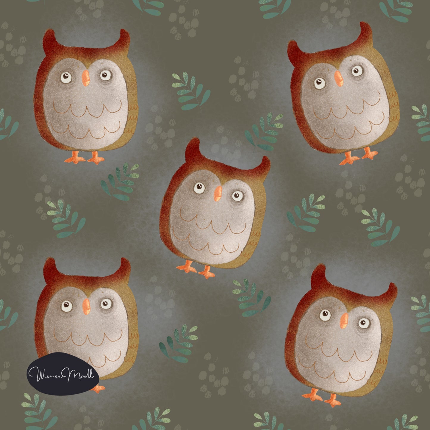 seamless repeat pattern- owl handdrawn- exclusiv pattern