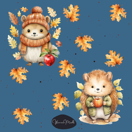 seamless repeat pattern-hedgehog with apple-exclusiv pattern