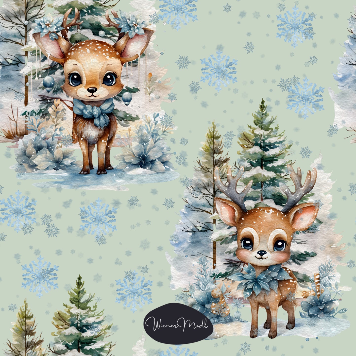 seamless repeat pattern- bambi love- non-exclusive pattern