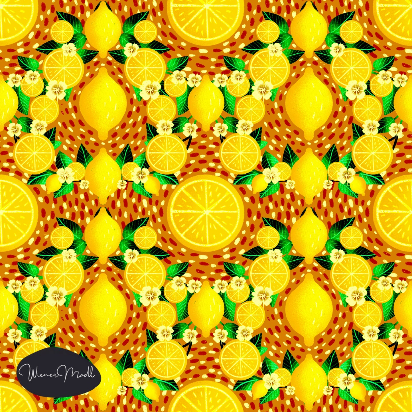 seamless repeat pattern- lemons handdrawn design- exclusiv design