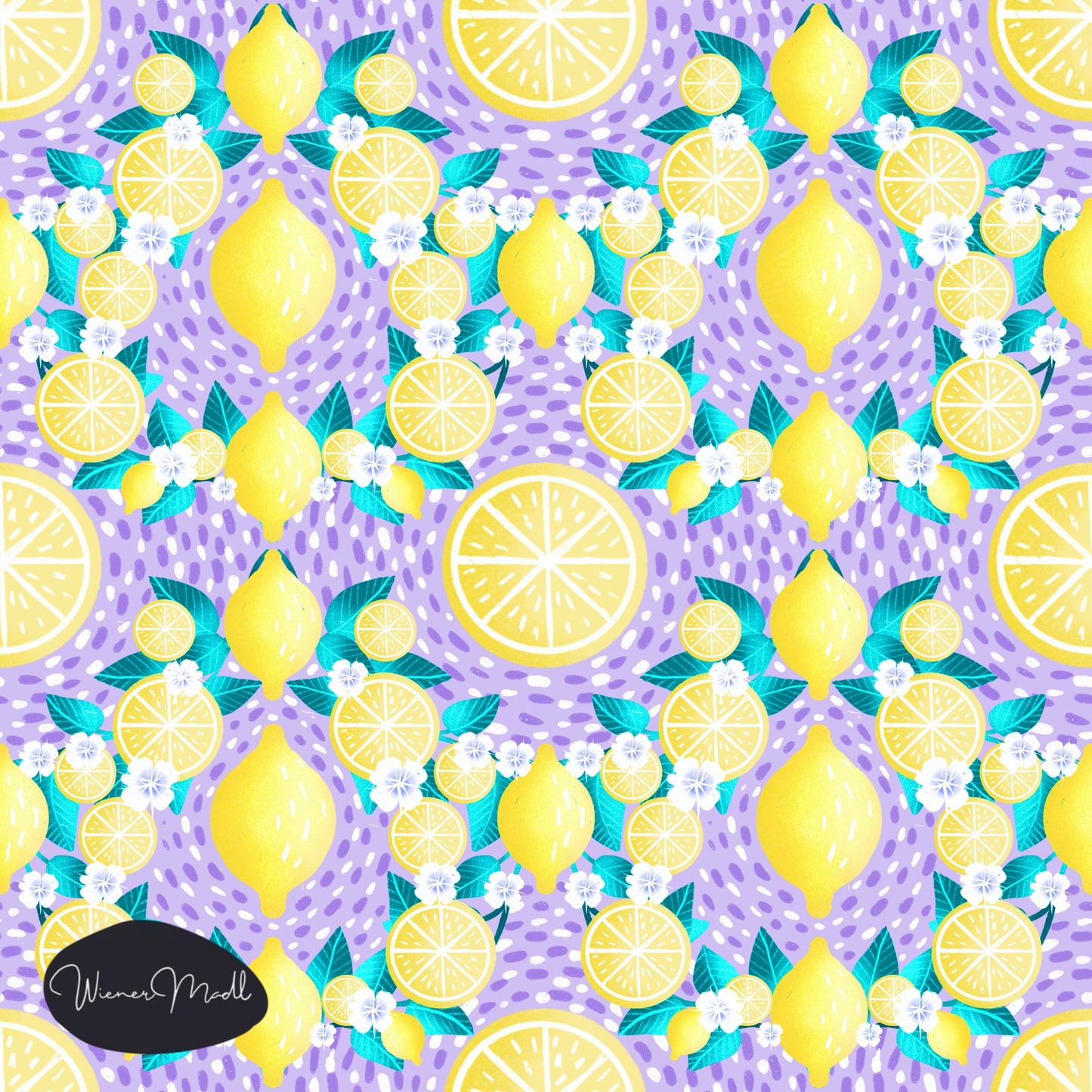 seamless repeat pattern- lemons handdrawn design- exclusiv design