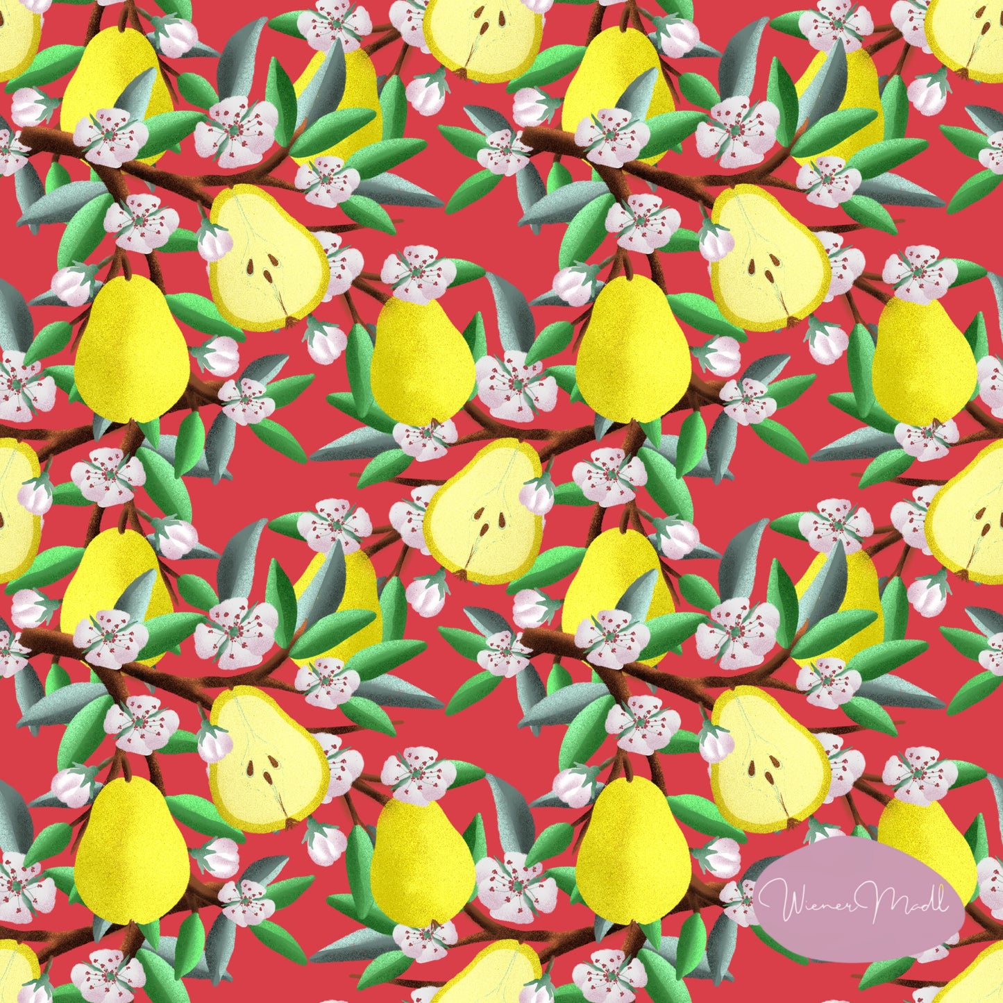 seamless repeat pattern- pears handdrawn design- exclusiv pattern