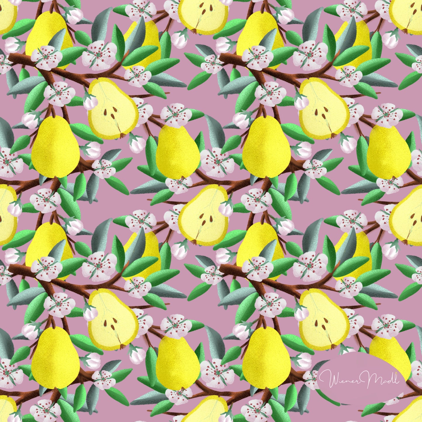 seamless repeat pattern- pears handdrawn design- exclusiv pattern