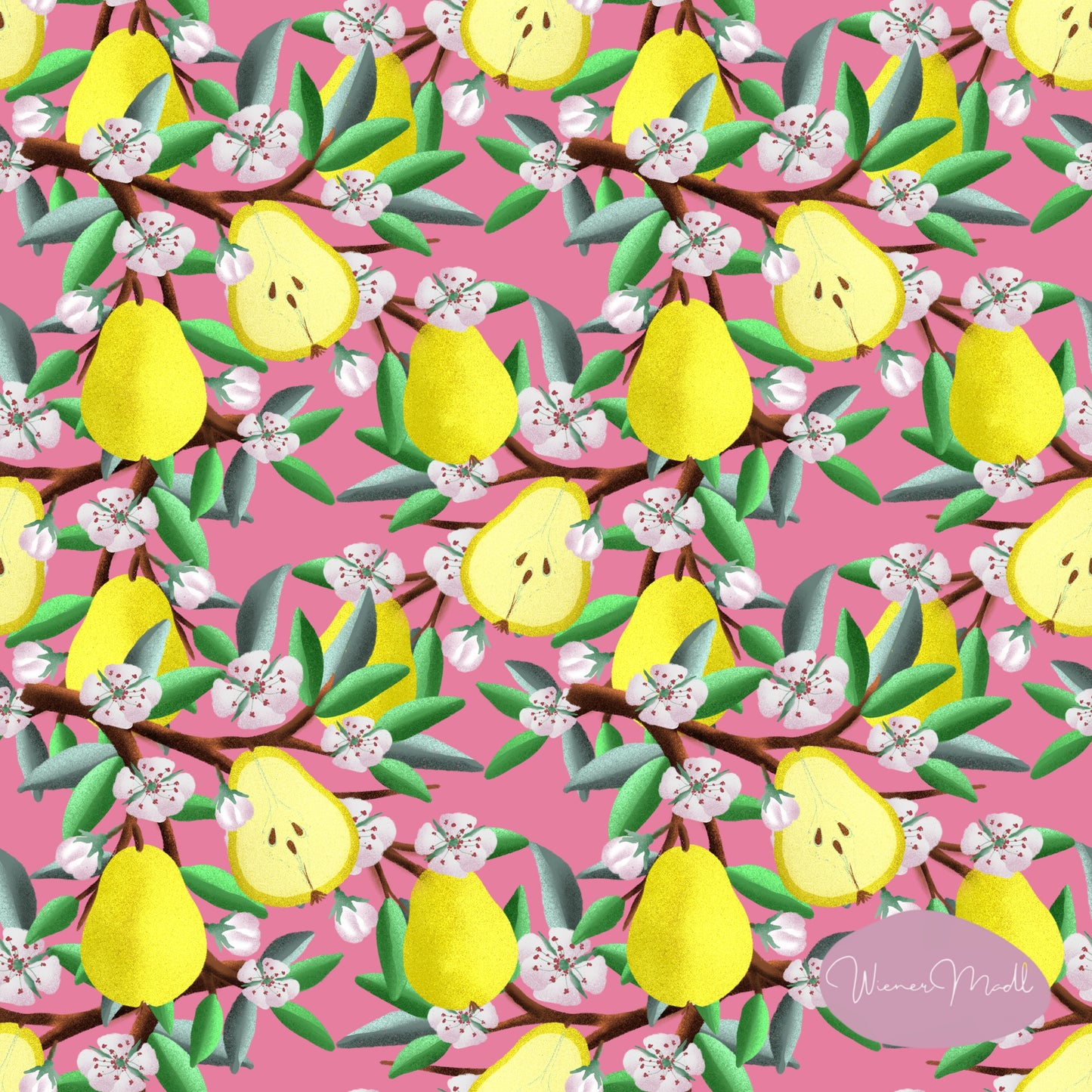 seamless repeat pattern- pears handdrawn design- exclusiv pattern