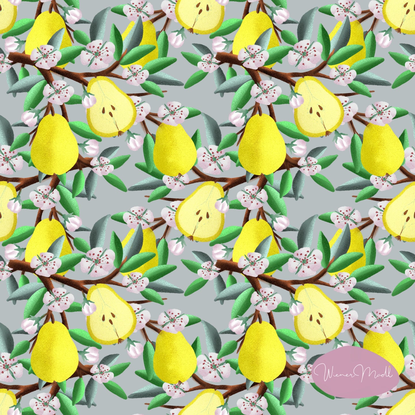 seamless repeat pattern- pears handdrawn design- exclusiv pattern