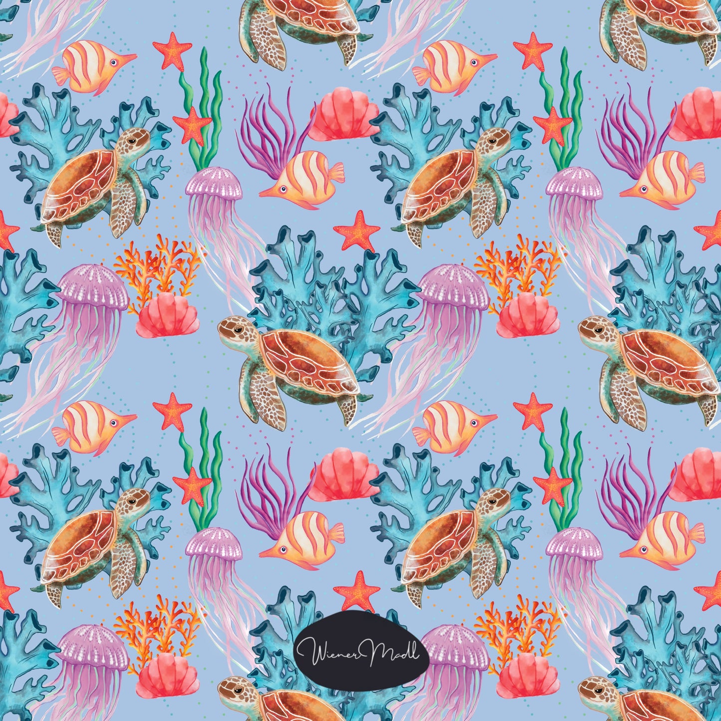 seamless repeat pattern- in the sea- handdrawn design-exclusive pattern