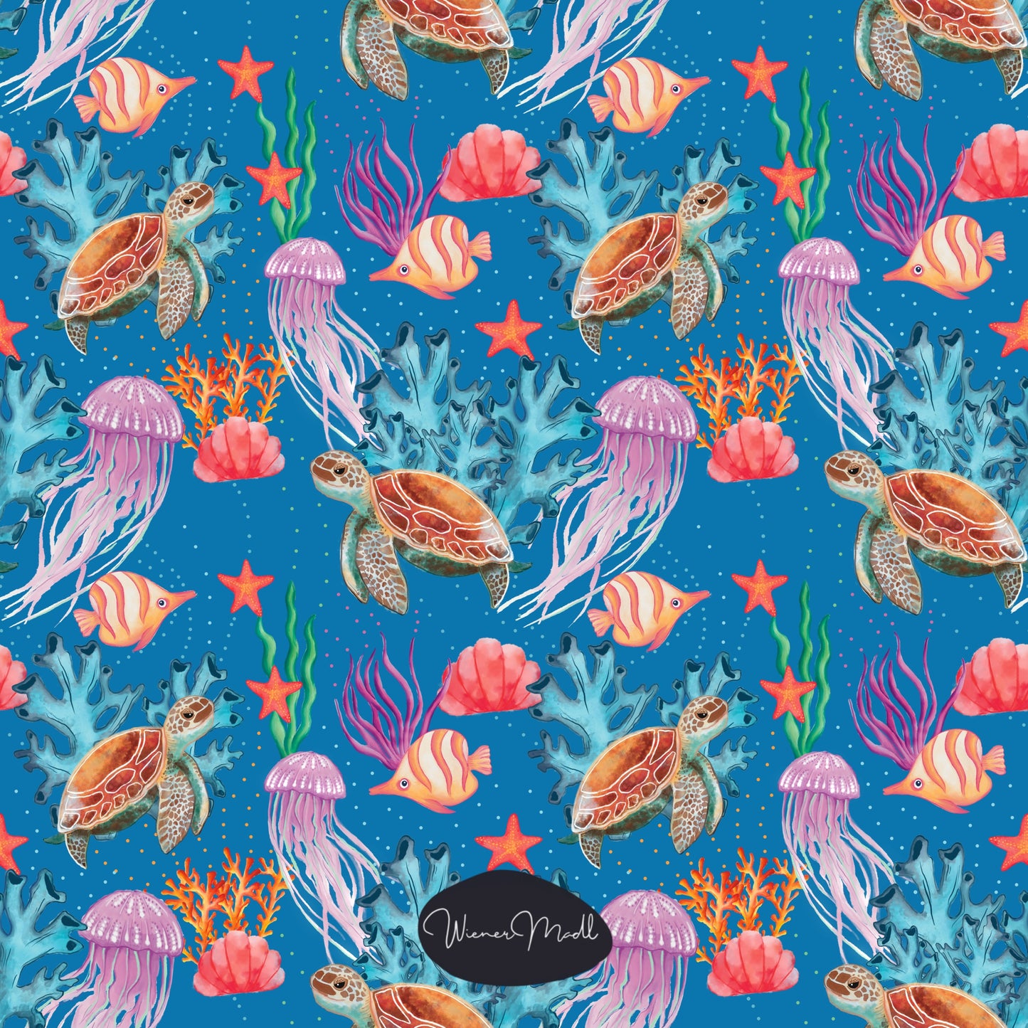 seamless repeat pattern- in the sea- handdrawn design-exclusive pattern