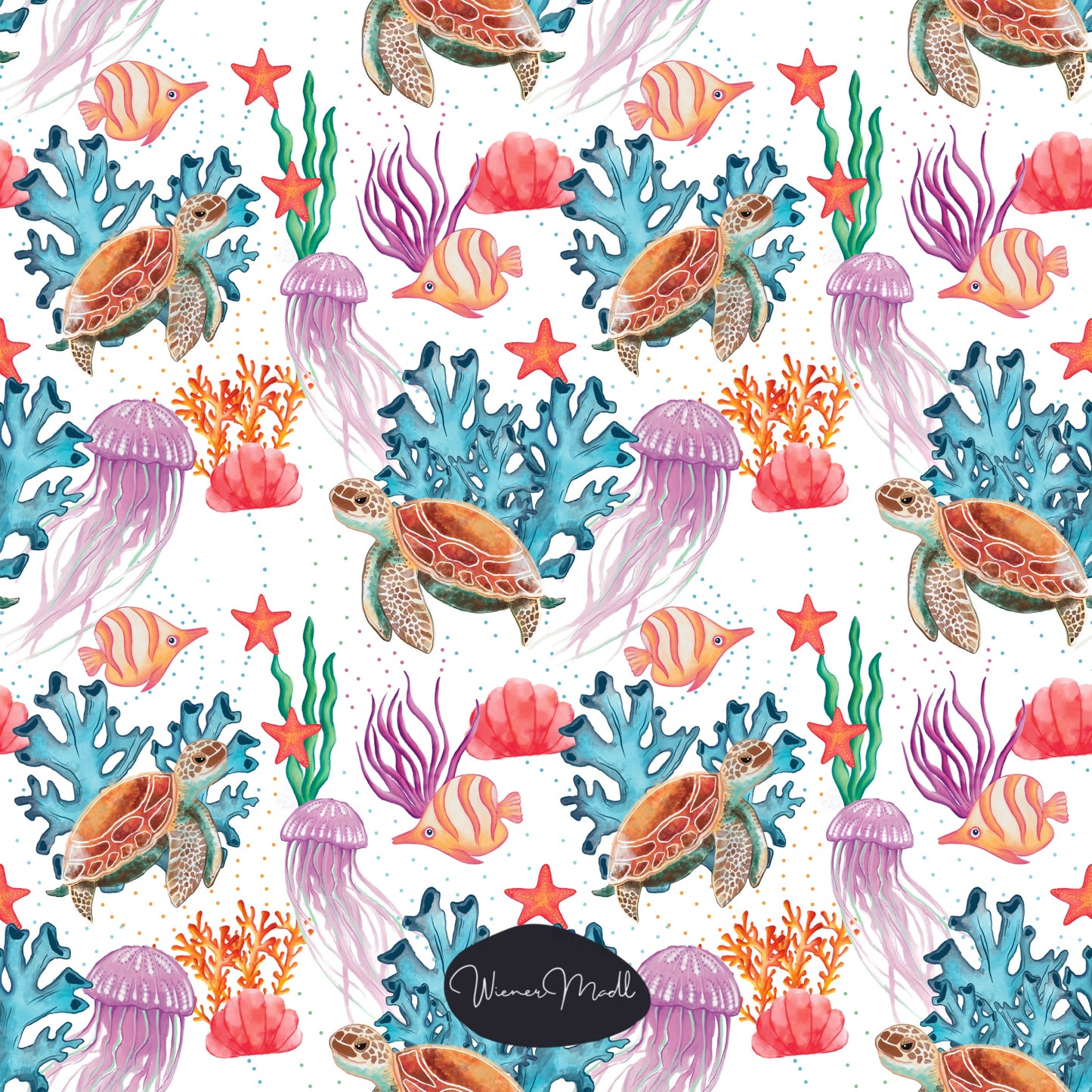 seamless repeat pattern- in the sea- handdrawn design-exclusive pattern