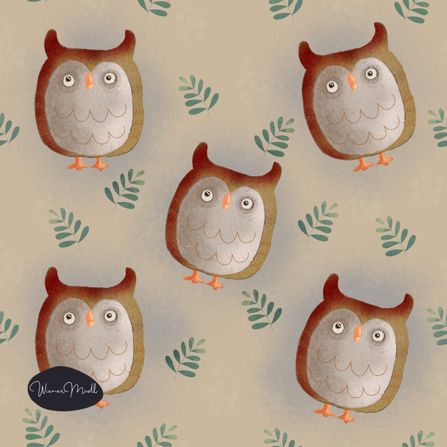 seamless repeat pattern- owl handdrawn- exclusiv pattern