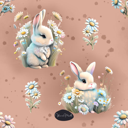 Seamless repeat pattern- Bunnies and daysies- exclusiv pattern