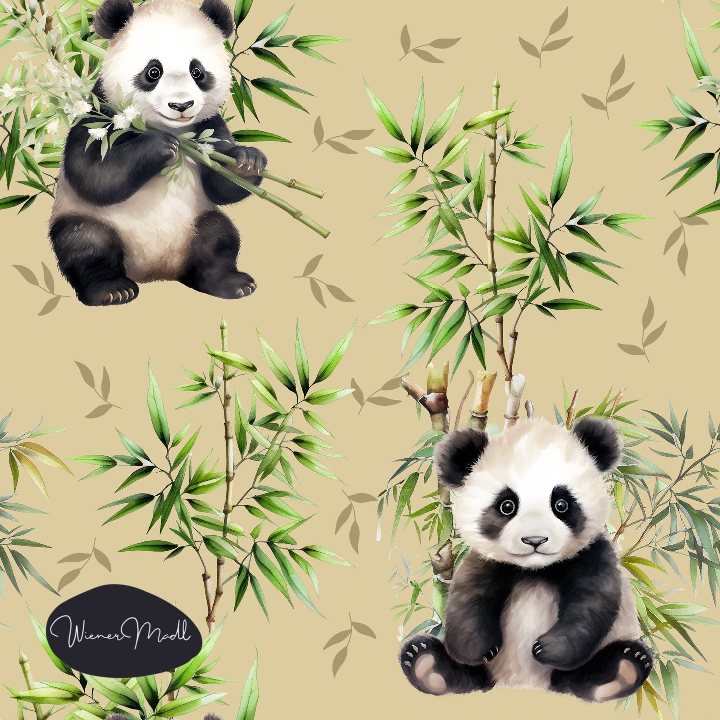 exclusiv seamless repeat pattern- panda love